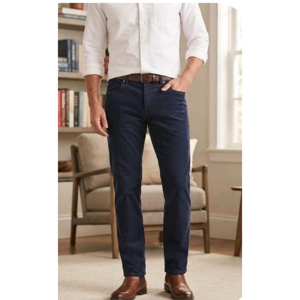 Peter Millar Crown Corduroy Pants Men's 32 Navy Blue Stretch Preppy Casual